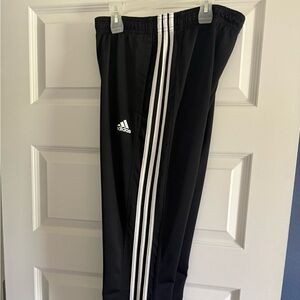 Adidas Black Joggers with White Stripes